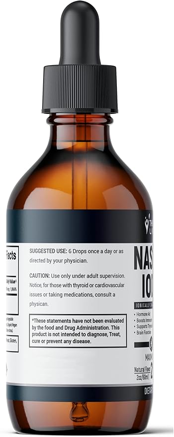 Nascent Iodine Supplement | 2800mcg | Potassium Iodide | Iodine Drops | 100% Vegan | Clear Color | Large 2oz