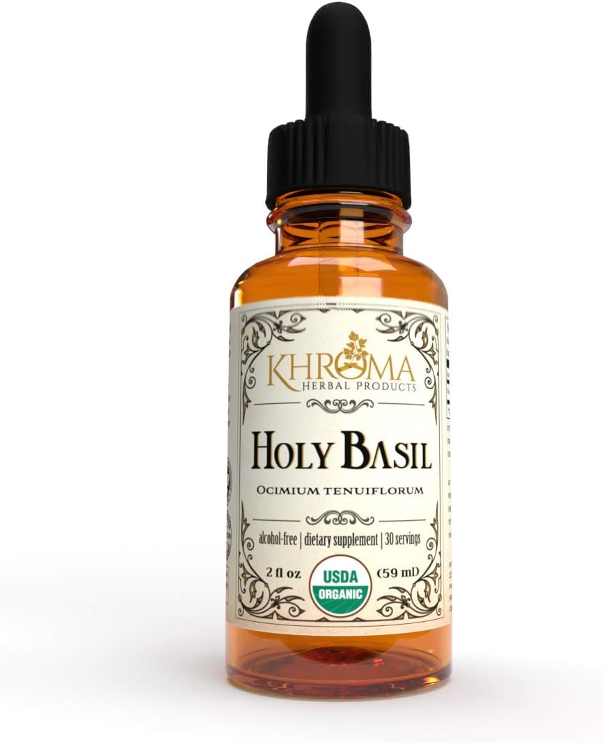 Organic Holy Basil - 2 oz Liquid Dietary Supplement - 30 Maximum Strength Servings