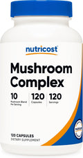 Nutricost Mushroom Complex Supplement, 120 Capsules - 10 Mushroom Blend (with Reishi, Maitake, Shiitake, Lion's Mane, and More) - Non-GMO and Gluten Free