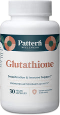 Pattern Wellness Glutathione Supplement - Active Reduced Glutathione Formula with Added Vitamin C - Cell, Antioxidant, + Immune Health Support - 30 Vegan Capsules