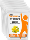 BulkSupplements.com St. John's Wort Extract - St. Johns Wort Supplement, Herbal Supplement for Mood - Vegan & Gluten Free, 600mg per Serving, 1kg (2.2 Pound) (Pack of 5)