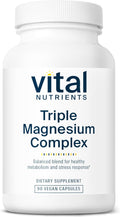 Vital Nutrients Triple Magnesium Complex Supplement | Vegan Magnesium Glycinate, Malate & Oxide 250mg | Easily Absorbed Magnesium Supplement for Stress, Muscle, Heart, Bone Support | 90 Capsules
