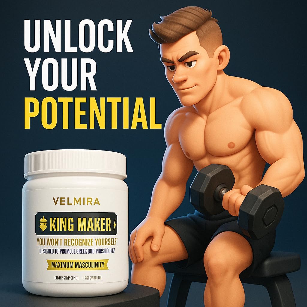 Velmira™ .King Maker Supplement for Men 13-in-1.Sugar-Free .Energy Support .Muscle Recovery.Health Support -Zinc-Tongkat Ali -Maca-Magnesium-Vitamin D3. Supplement.120 Capsules-(1) kin .Pack of 1
