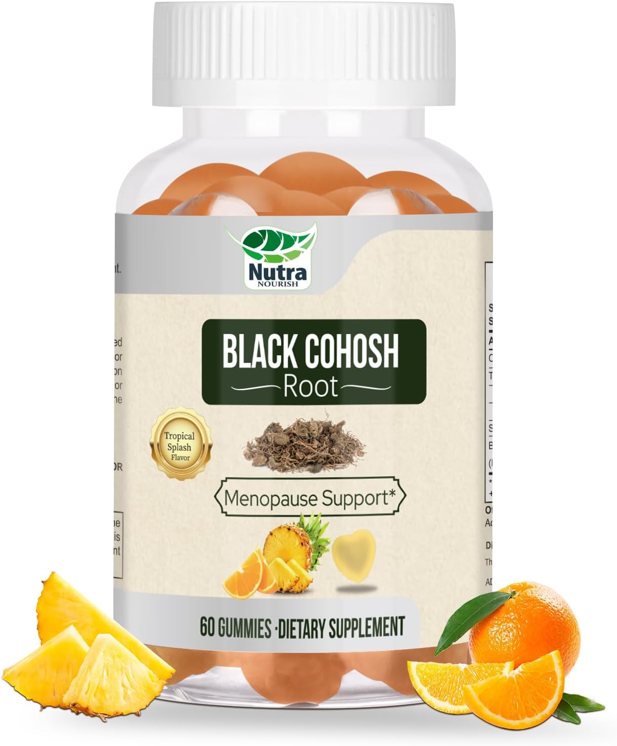 Black Cohosh Gummies for Menopause Hot Flashes - Natural Menopause Relief, Mood Swings & Hormonal Balance - Vegan-Free 60 Gummies