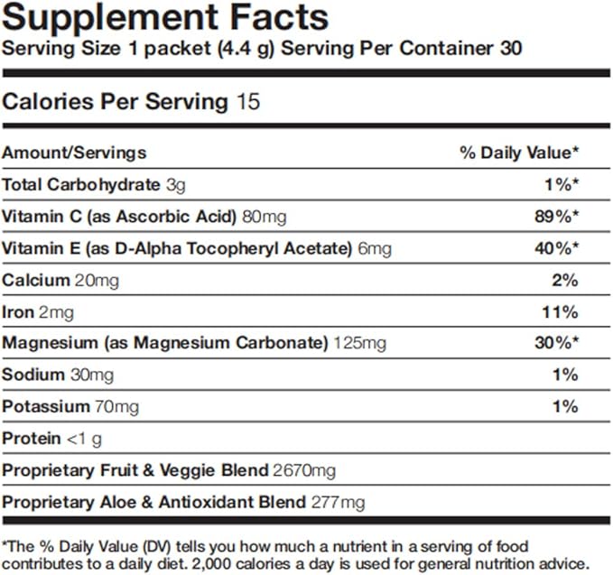 Forever Living - Forever Supergreens - Blend for Your Active Lifestyle - Supercharge Your Day w/Over 20 Powerful Greens and Superfoods. - 30 Packets