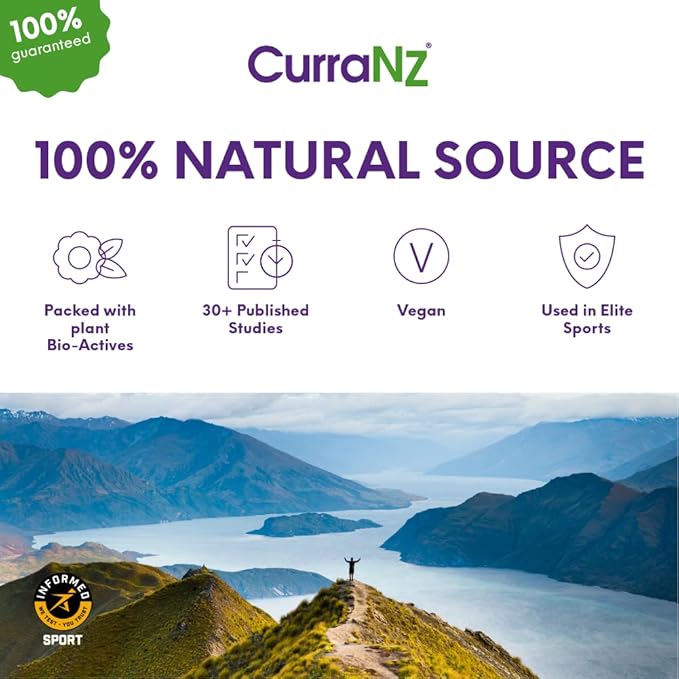 CURRANZ New Zealand Blackcurrant Extract Sports Nutrition Capsules | Muscle Recovery | Endurance Performance | Pre or Post Workout Supplement | Vegan & Caffeine Free (30 Capsules)
