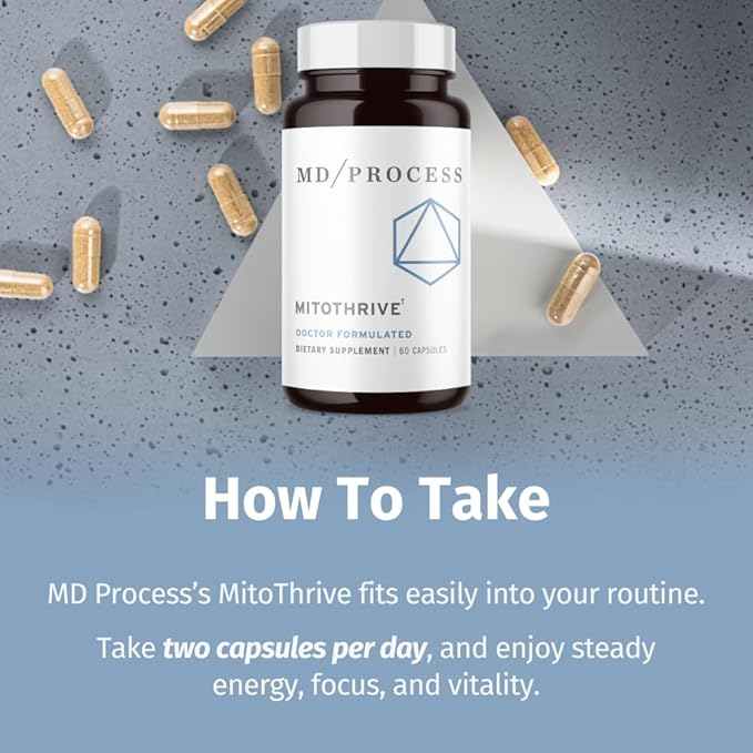 MitoThrive NAD+ Supplement - Boost Cellular Energy & Longevity - NAD+ Supplement for Women & Men - Contains Nicotinamide Riboside - Support Mitochondrial Health - 60 Capsules