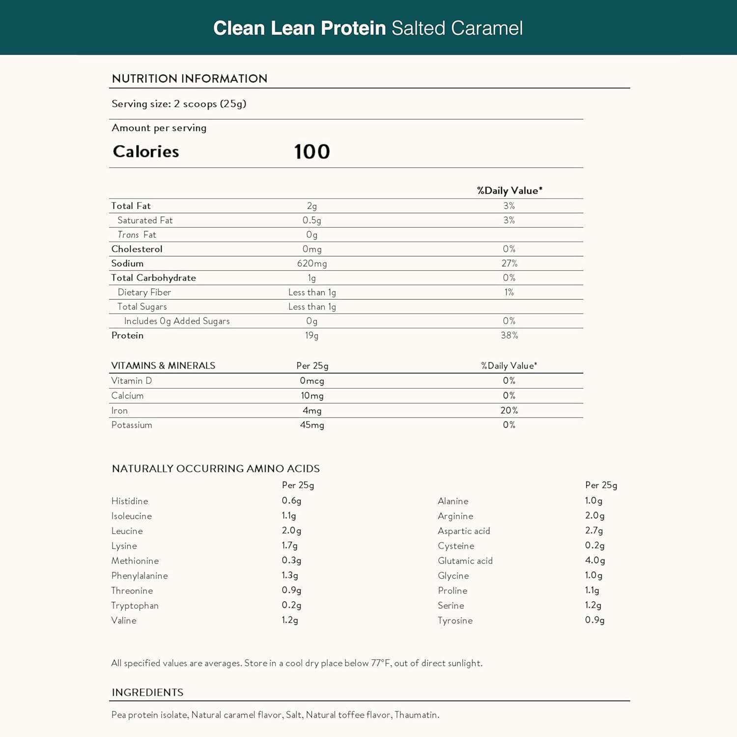 Nuzest - Pea Protein Powder - Clean Lean Protein, Premium Vegan Plant Based Protein Powder, Dairy Free, Gluten Free, GMO Free, Protein Shake, Salted Caramel, 20 Servings, 1.1 lb