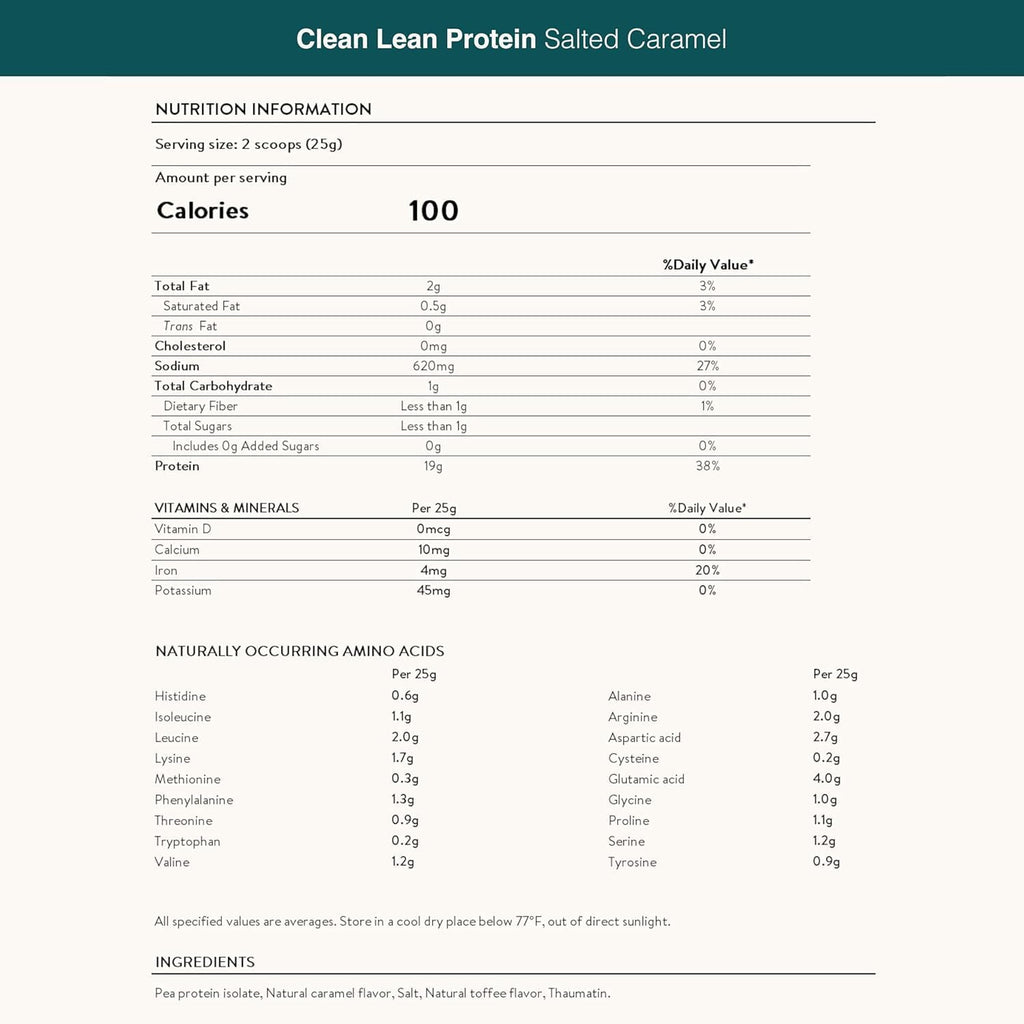 Nuzest - Vegan Pea Protein Powder - Clean Lean Protein, Premium Plant Based Protein Powder, Dairy Free, Gluten Free, GMO Free Protein Shake (1 Serving (Pack of 1), Salted Caramel)