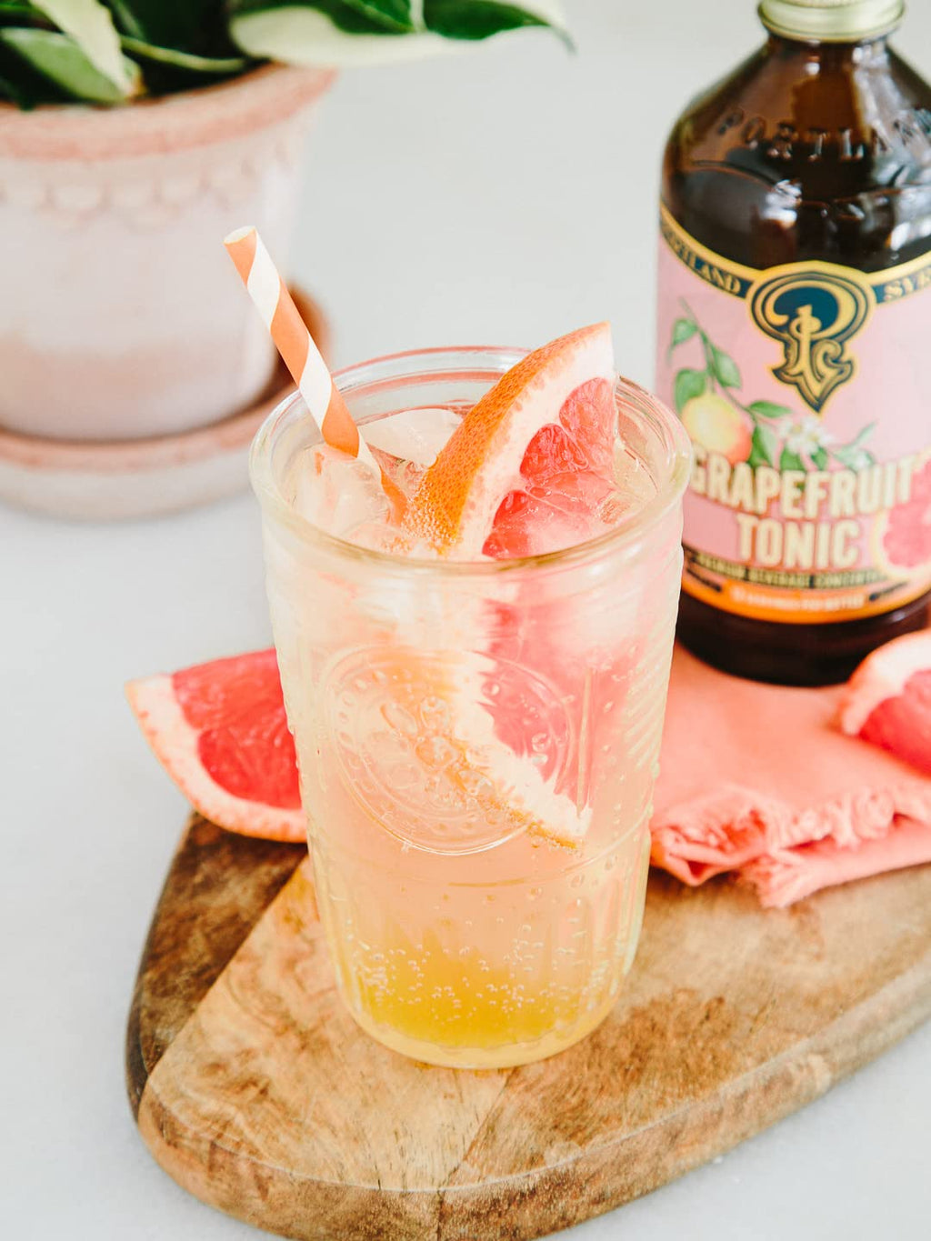 Portland Syrups Grapefruit Tonic Syrup - Craft Delicious Cocktails, Mocktails, Tea, Soda, Coffee Drinks, and More - 12 oz with 12 Servings (Pack of 1)