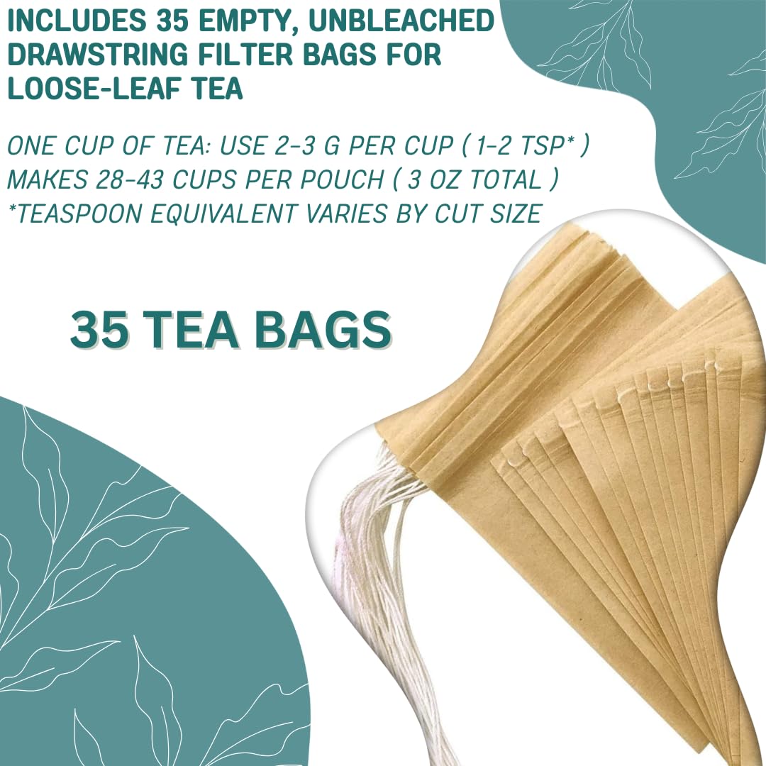 Probiotic Support Herbal Tea – Gut Balance & Digestive Comfort Blend | Dandelion, Chicory, Burdock, Elecampane & Peppermint | Caffeine-Free | + 35 Empty Tea Bags