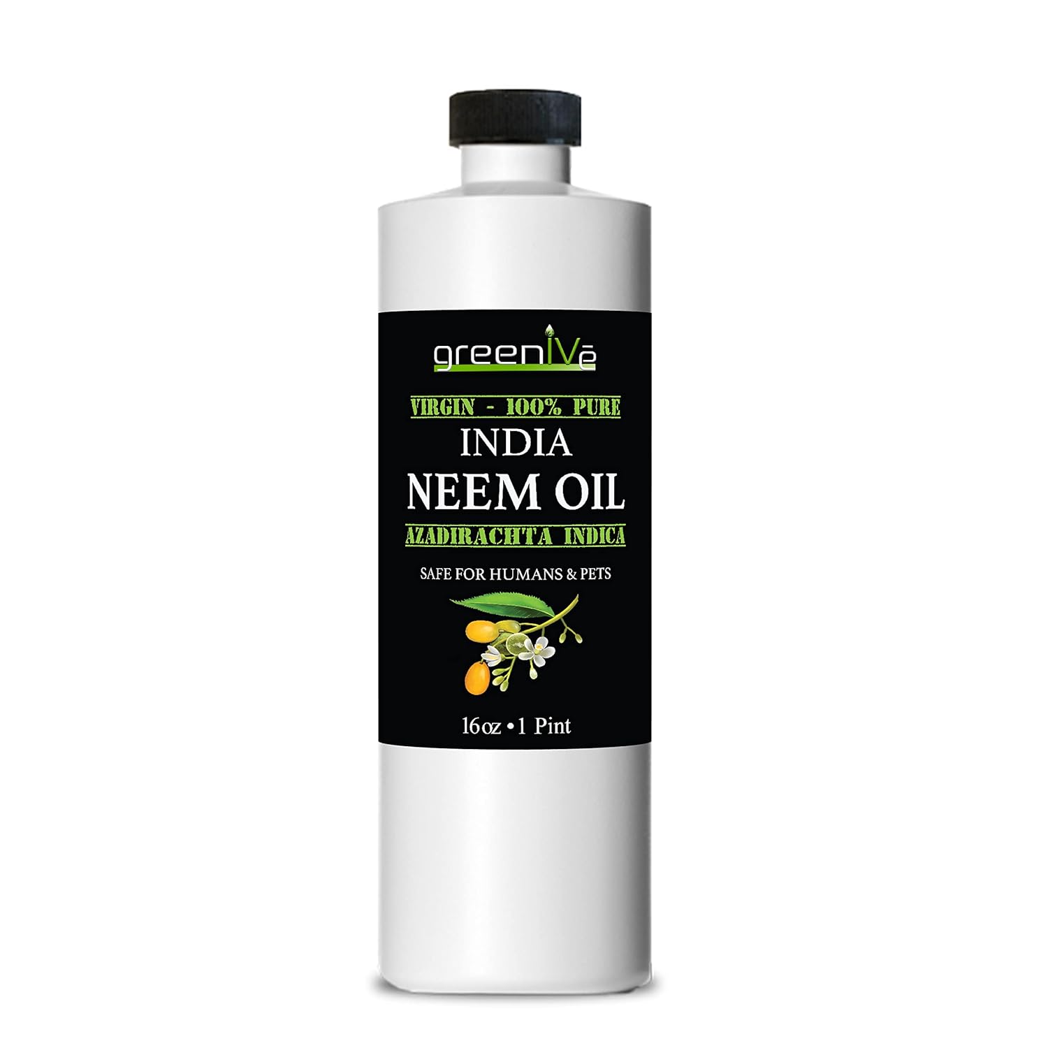 GreenIVe - Neem Oil - 100% Organically Grown Neem Oil - Cold Pressed Virgin Neem Oil - Exclusively on Amazon (16 Ounce)