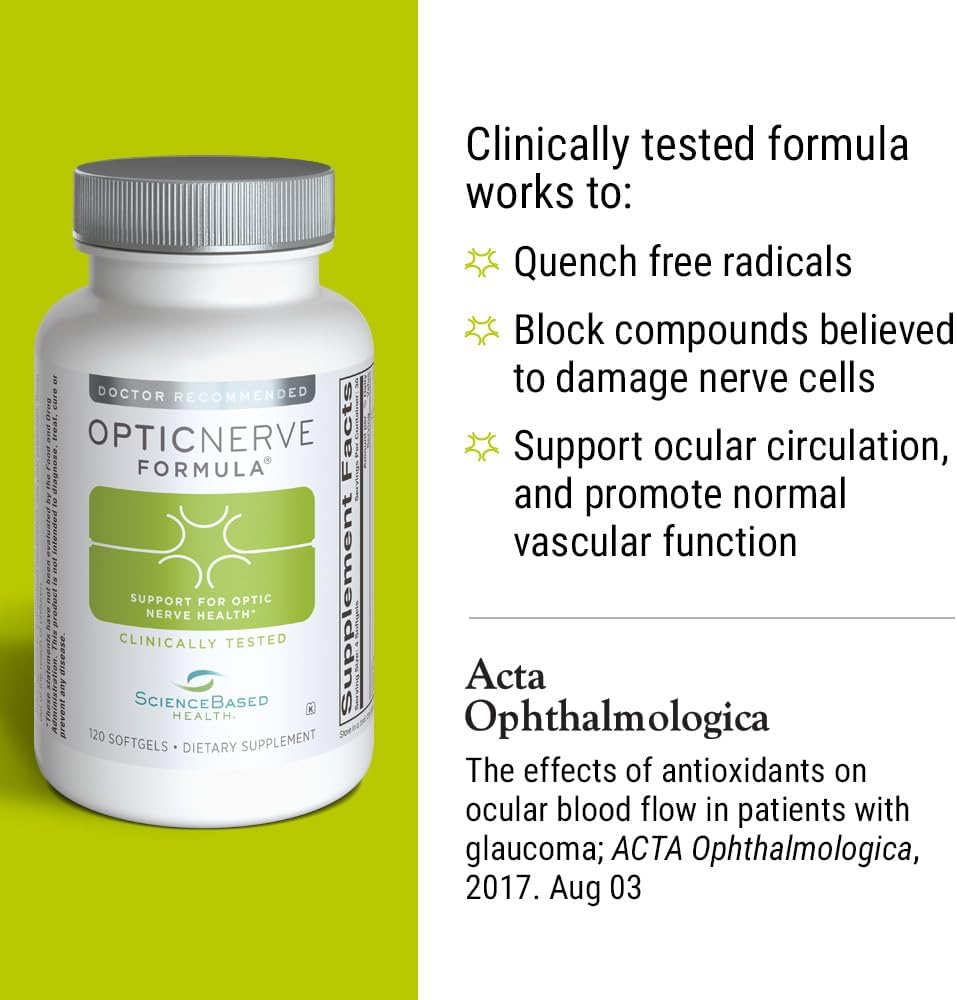 Optic Nerve Formula – Eye Supplement Supporting Nerve Function & Ocular Circulation – Clinically Tested with Omega-3s, B Vitamins, CoQ10, Alpha Lipoic Acid, Ginkgo & Antioxidants – 30-Day Supply