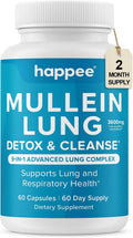 Mullein Leaf Extract for Lung Detox & Cleanse - Natural Lung Cleanse for Smokers - 9-in-1 Lung Health Supplement with Marshmallow Root, Echinacea, Licorice & More – 60 Capsules