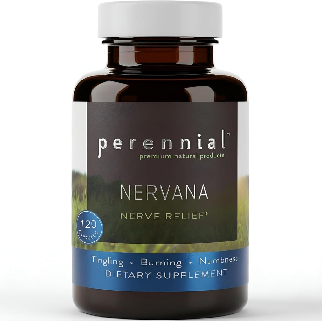 Perennial Nervana – Herbal Nerve Support for Tingling, Burning & Numbness Relief – Promotes Calm Focus & Stress Resilience – Non-Drowsy Mood Balance – 120ct*