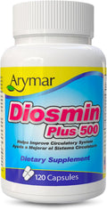Arymar Diosmin Plus 500 - Circulatory System Support Supplement, 500mg, 120 Capsules