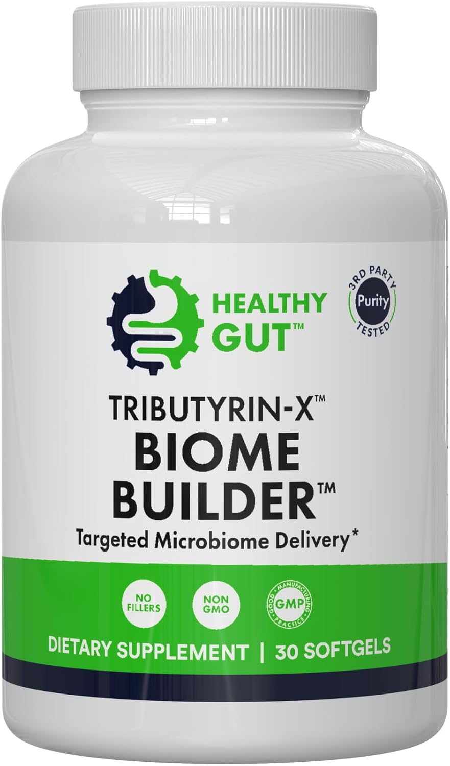 Tributyrin-X | Most Bioavailable Butyrate Postbiotic for Gut Health & Leaky Gut Support | 99% Pure w/Zero Odor | 30 Softgels