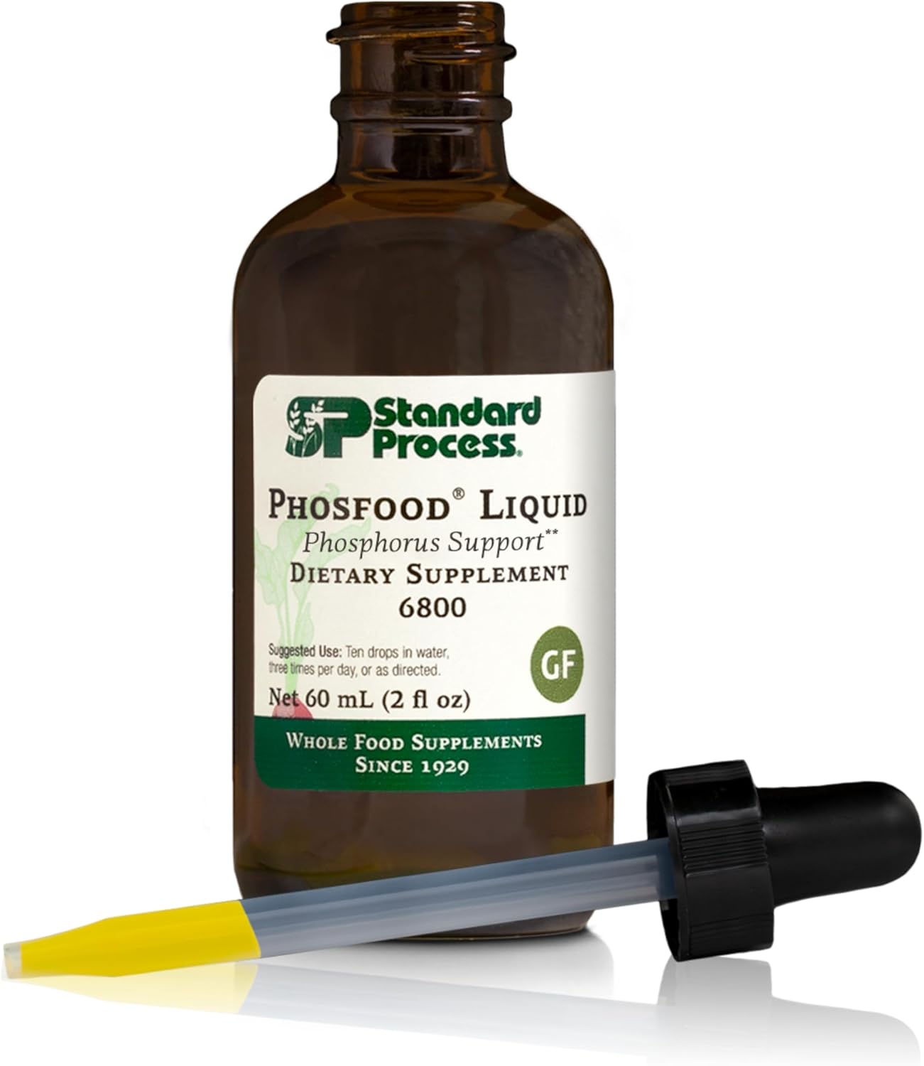 Standard Process Phosfood Liquid - Phosphorus Supplement for Nutritional Balance - Gluten-Free, Vegan & Non-Soy - 60 mL (2 fl oz)