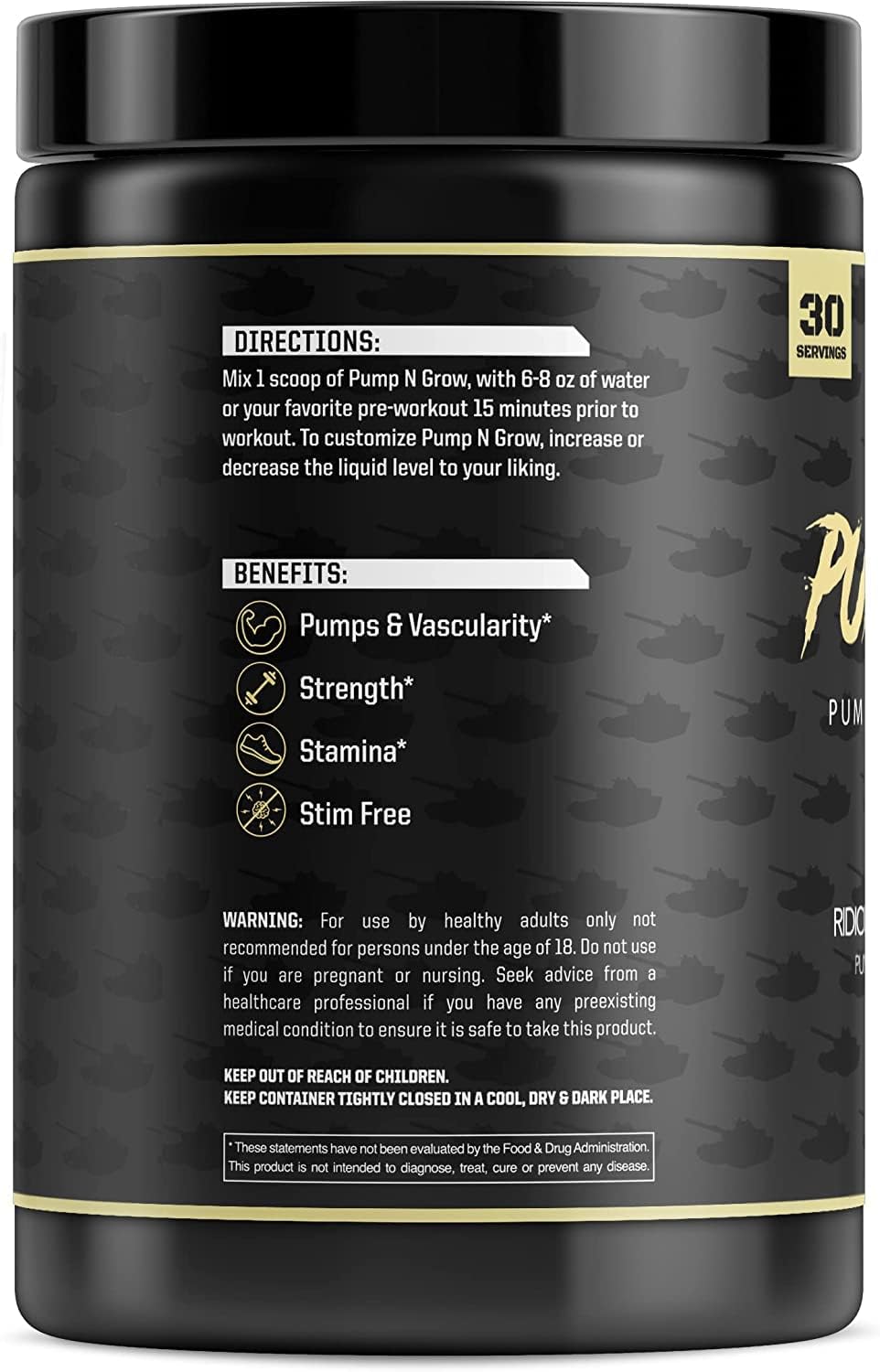 Anabolic Warfare Pump-N-Grow Muscle Pump Supplement Caffeine Free Pre Workout with L-Citrulline, L-Arginine, Beta-Alanine (Fruit Explosion– 30 Servings)