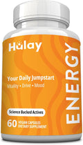 Energy Supplement - Vitamins for Energy, Tiredness & Fatigue - Natural Energy - Vitamin B Complex, Ashwagandha - Energy Supplements for Women & Men - Energy Booster Without Caffeine - 60 Caps - Vegan