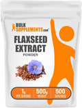 BulkSupplements.com Flaxseed Extract Powder - Omega-3 Supplement, Flaxseed Powder - Vegan & Gluten Free, 1g per Serving, 500g (1.1 lbs) (Pack of 1)