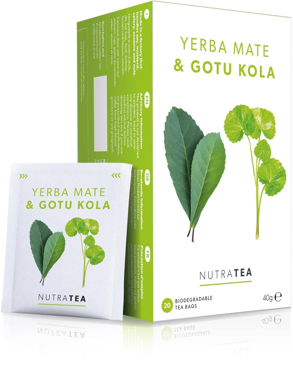 Nutra Tea - Moringa Leaf & Ashwagandha – Moringa Tea Bags, Ashwagandha Tea Bags - For Mood Support and Stress Relief - 40 Individually Wrapped Bags - Herbal Infusion (2 Pack)
