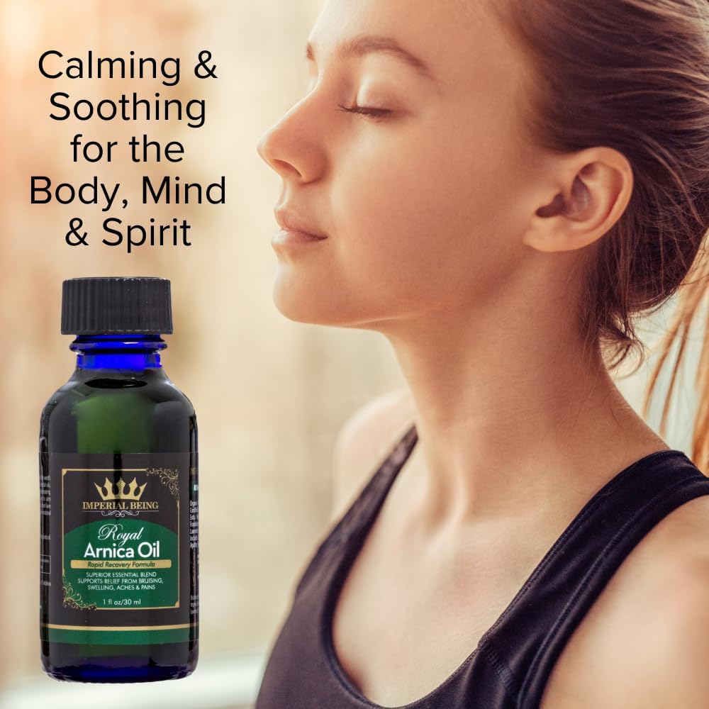 Royal Arnica Oil – Organic Herbal Blend for Muscle Recovery, Bruise Support, Joint Flexibility, Skin Vitality – Longer Lasting Than Arnica Cream or Gel – Infused with Essential Oils (4oz)