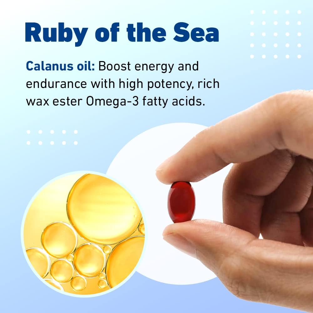 Marine Oil Supplement - All Natural Calanus Oil, Astaxanthin, Omega-3 and Fatty Acids - Heart and Brain Health Nutritional Supplements