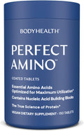BodyHealth PerfectAmino (150 ct) Easy to Swallow Tablets, Essential Amino Acids Supplement with BCAAs, Vegan Protein for Pre/Post Workout & Muscle Recovery with Lysine, Tryptophan, Leucine, Methionine