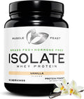 Muscle Feast Grass-Fed Whey Protein Isolate, All Natural Hormone Free Pasture Raised, Whey Isolate Protein Powder for Men and Women, Clean, Gluten-Free, Delicious Isolate Protein - Vanilla, 1lb