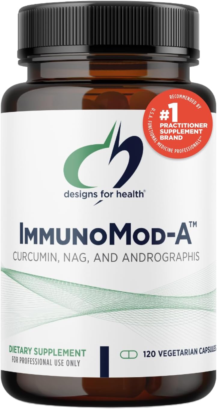 Designs for Health ImmunoMod-A - Immune Support Supplement - Curcumin C3 Turmeric Complex, NAG, Andrographis + N-Acetyl-D-Glucosamine - Non-GMO, Vegan + Gluten Free (120 Capsules)