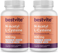 N-Acetyl L-Cysteine 600mg (NAC) (120 Vegetarian Capsules) (120 x 2) - No Stearates - Vegan - No Fillers - No Silica - No Gelatin - Gluten Free - Non GMO