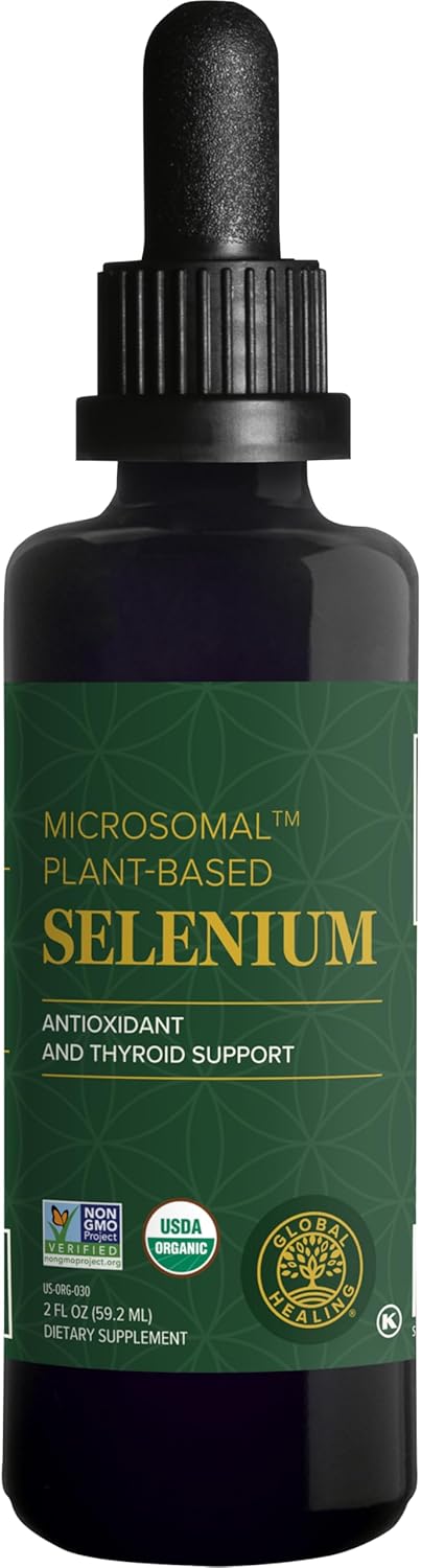 Global Healing Center - Selenium 200mcg, Selenium Supplement Drops with Organic Ingredients, Antioxidants for Thyroid and Immune Support, Non-GMO & Gluten-Free, for Men & Women - 2 Fl Oz