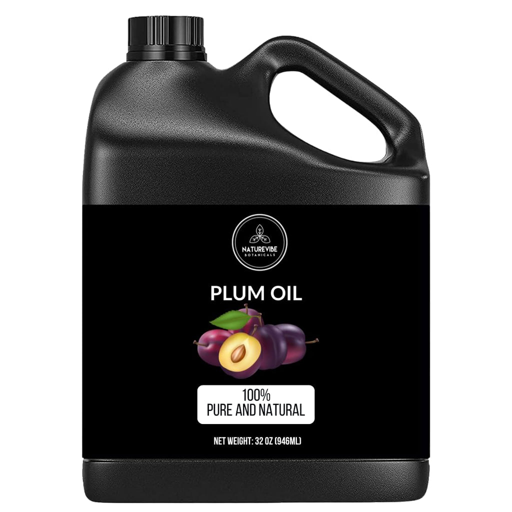 Naturevibe Botanicals Plum Oil 32 Ounces | 100% Pure and Natural | Great for Skin Care and Hair Care