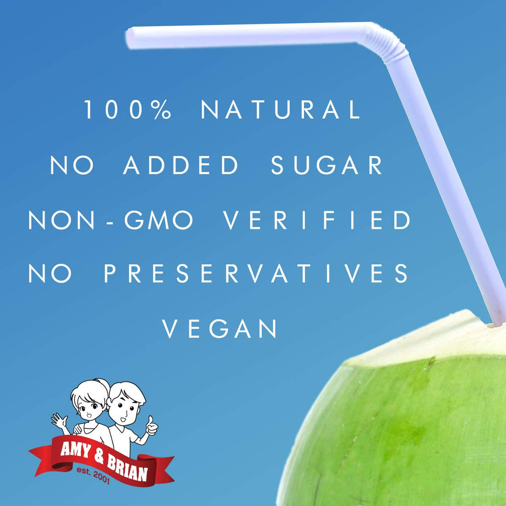 Amy & Brian Pure Coconut Water with Pulp, Non-GMO, No Sugar Added, Refreshing and Hydrating Real Coconut Water, 17.5 Fl Oz (Pack of 12)