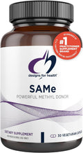 Designs for Health Same Capsules with B6, B12 + 5-MTHF - 200mg S-Adenosylmethionine Supplement with 5-MTHF (Folate) + Vitamin B12 - Non-GMO + Gluten-Free (30 Capsules)