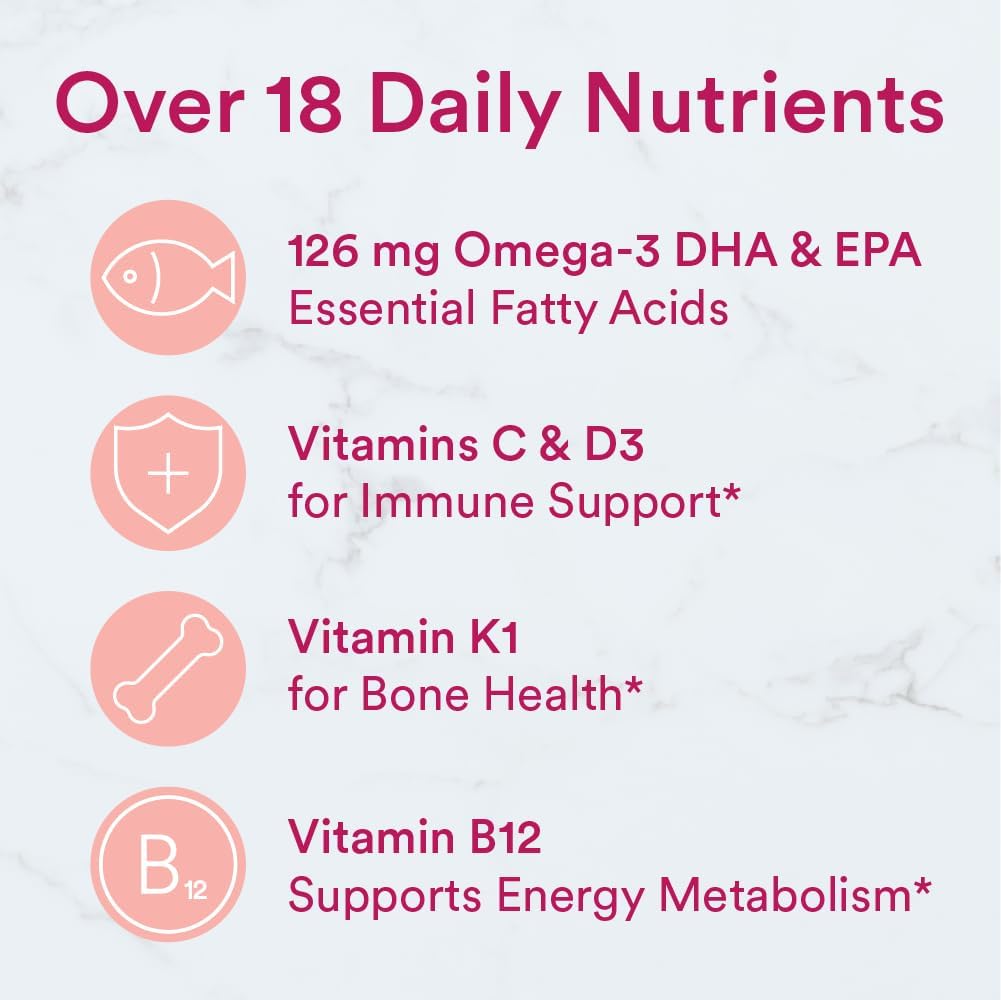 SmartyPants Women's Multivitamin Gummies: Omega 3 Fish Oil (EPA/DHA), Methylfolate, CoQ10, Vitamin D3, C, Vitamin B12, B6, A, K & Zinc, Inositol, Gluten Free, 120 Count (20 Day Supply)