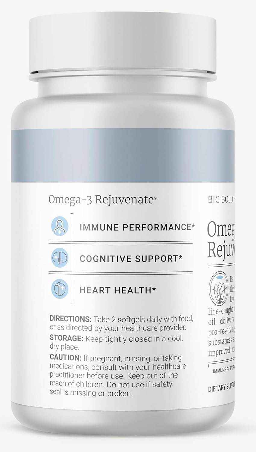 2 Month Supply - Omega-3 Rejuvenate Fish Oil Supplement, Wild Alaskan Cod and Sockeye Salmon Fish Oil, Lemon Flavor —Omega-3 Fatty Acids with EPA, DHA, & DPA— 120 Softgels