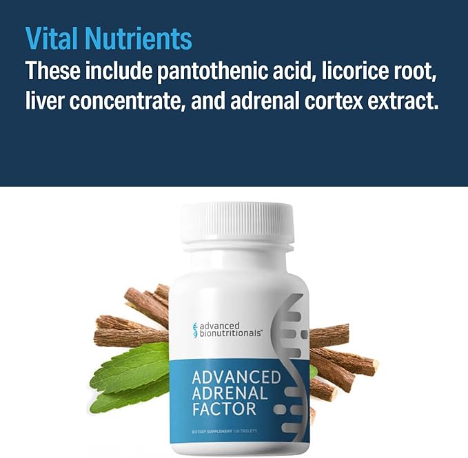 Advanced Bionutritionals Advanced Adrenal Factor – Adrenal Support Supplement – Non-GMO, Gluten-Free, Vegan – 120 Tablets