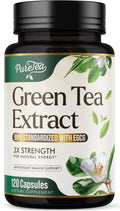 Green Tea Extract Capsules 1000mg with 98% Standardized Polyphenols & 45% EGCG for Heart Support with Antioxidants - 3X Absorption Green Tea Pills for Natural Energy, Gentle Caffeine - 120 Capsules
