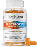 Electrolyte Gummies for Hydration, Electrolyte Chewables for Kids & Adults, with Potassium, Magnesium, Calcium, Sodium, Chloride for Runners and Endurance Sports, Orange Flavor, Vegan, 60 Chews