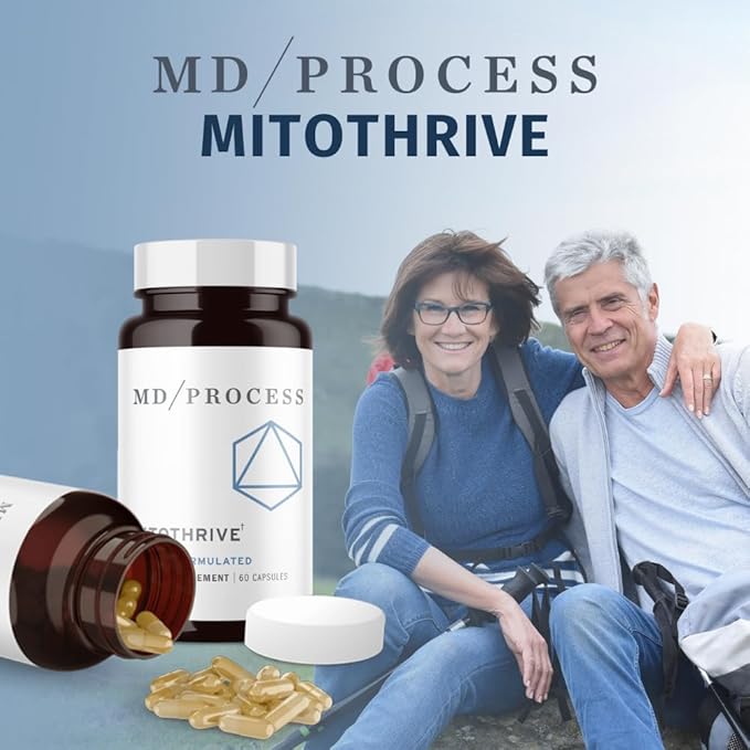 MitoThrive NAD+ Supplement - Boost Cellular Energy & Longevity - NAD+ Supplement for Women & Men - Contains Nicotinamide Riboside - Support Mitochondrial Health - 60 Capsules