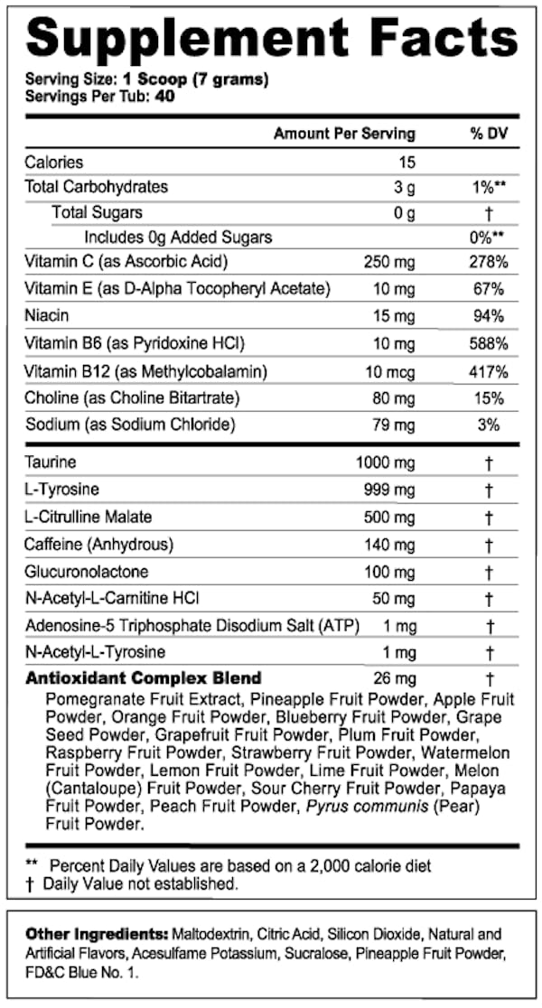 G Fuel Cadenza Energy Drink Powder, Pre Workout Caffeine Mix for Gaming, Sugar Free Focus Amino, Vitamin + Antioxidants, 9.9oz (Citrus Strawberry, 40 Servings)
