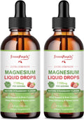 GREENPEOPLE Magnesium Glycinate Liquid Drop - 17-in-1 Triple Absorption Magnesium Supplement with Magnesium Glycinate 400mg & Citrate 500mg for Muscle & Sleep,4 fl. oz Strawberry Flavor-2 Pack