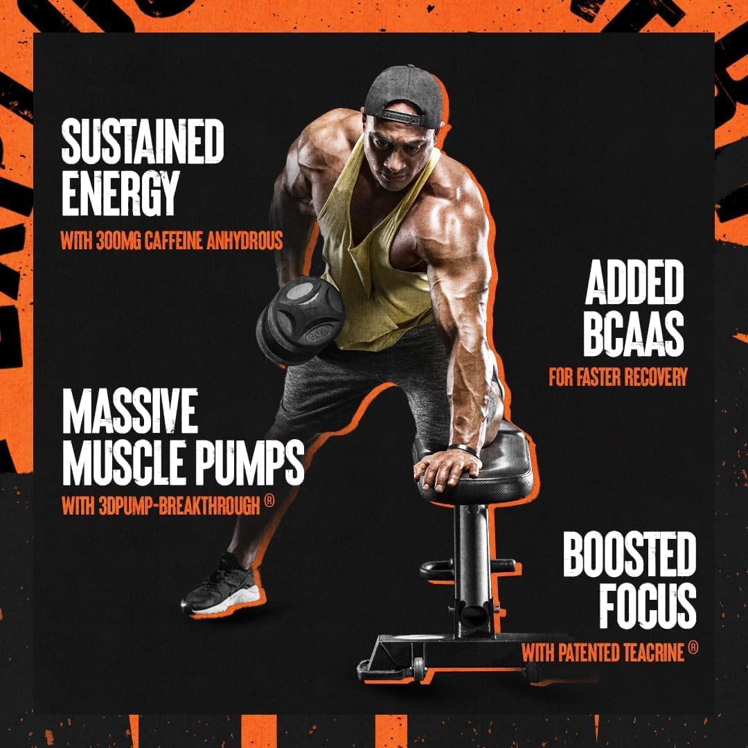 Animal Primal Muscle Hydration + Preworkout Powder – Contains Beta Alanine, 3DPump, Caffeine & Electrolytes – Improves Energy, Focus, Endurance & Absorption – New Blood Orange Flavor, 17.7 oz
