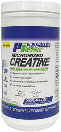 PERFORMANCE INSPIRED Nutrition Micronized Creatine Monohydrate – 100% Pure, Unflavored – 5G Per Serving – 100 Servings – 1.1 LB
