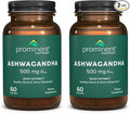 Prominent Nutrition Ashwagandha Supplement - Clinically Researched Shagandha Root Extract for Healthy Mood & Stress Support, Standardized to 2.5% Withanolides, 500 mg, 60 Vegan Capsules - 2 Pack