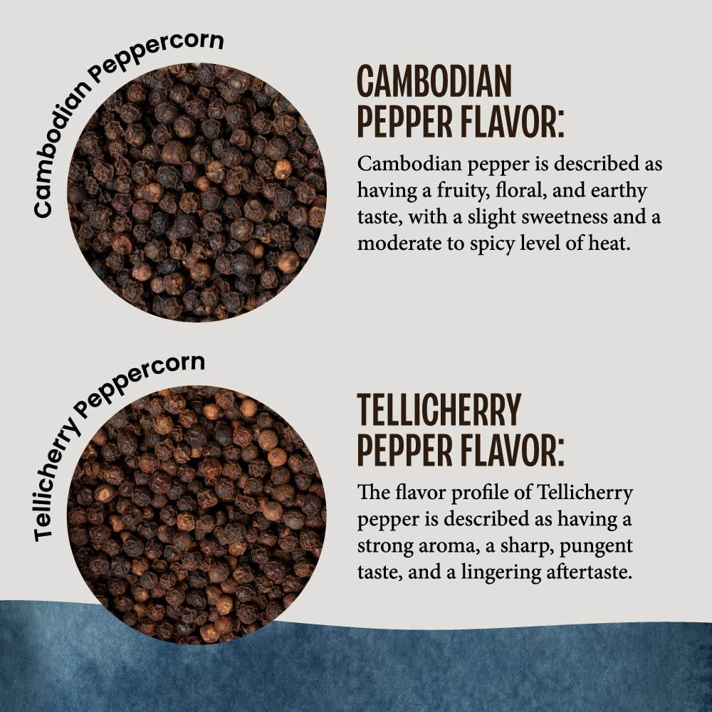 MagJo Naturals Black Peppercorn (whole), Exclusive Cambodian Memot Black Pepper