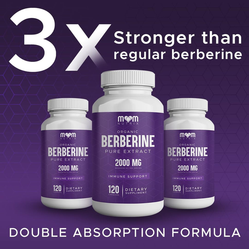 THE MONK Organic Berberine Extract 2000mg - Vegan, Non-GMO - Immune Support - Berberine HCL Supplement for Women & Men - 120 Capsules