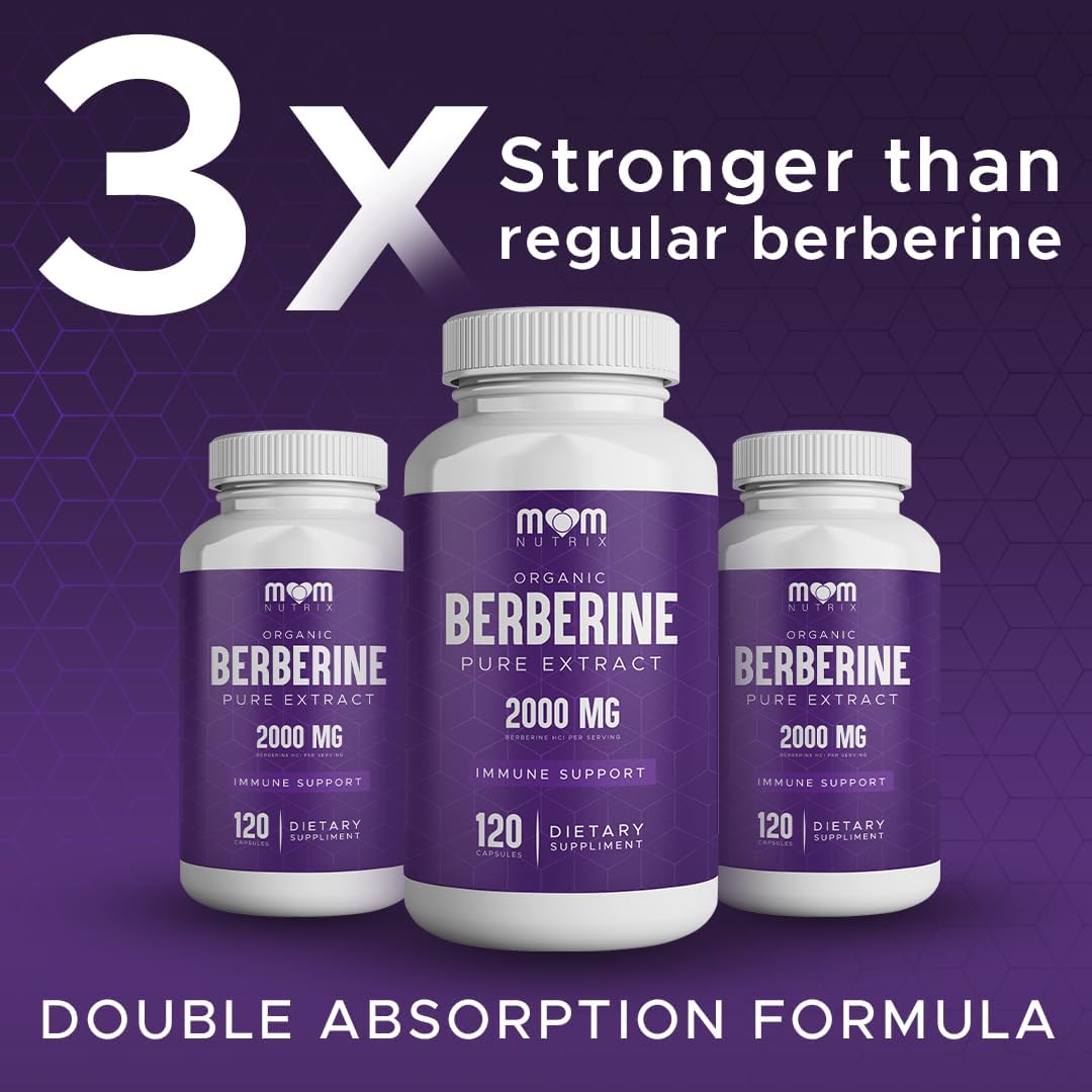 THE MONK Organic Berberine Extract 2000mg - Vegan, Non-GMO - Immune Support - Berberine HCL Supplement for Women & Men - 120 Capsules